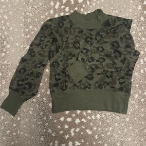 Green Camo Print Sweatshirt